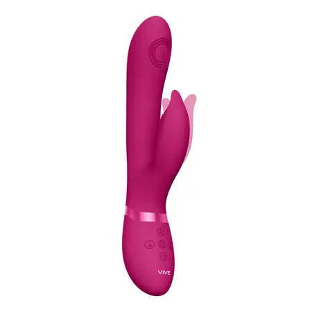Aimi Pulse Wave F1 Rabbit vibrator roze - trostruki motor, vodootporan, silikon