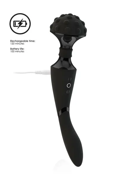 VIVE Shiatsu savitljivi masažer štapić crni - dva motora, fleksibilna glava