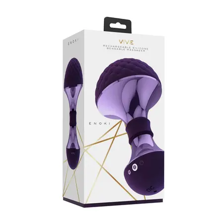 Vive Enoki fleksibilni masažer ljubičasta - punjivi silikonski model