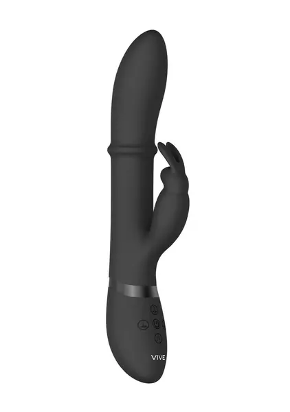 VIVE Halo Prsten Rabbit Uređaj za Dualnu Stimulaciju Crni Silikon IPX7