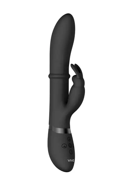 VIVE Halo Prsten Rabbit Uređaj za Dualnu Stimulaciju Crni Silikon IPX7