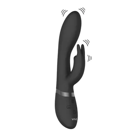 Zosia Dvostrani Štapić Vibrator Crni - Silikon, Magnetni USB, 10 Režima