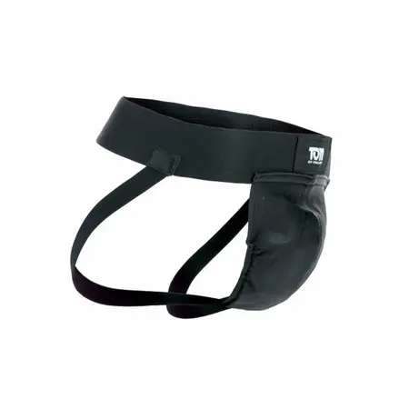 Tom of Finland Leather Jockstrap M/L - Black, Adjustable Waistband