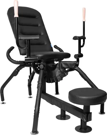 Ouch! Multi-Position Adjustable Steel Chair for Advanced Roleplay, Black