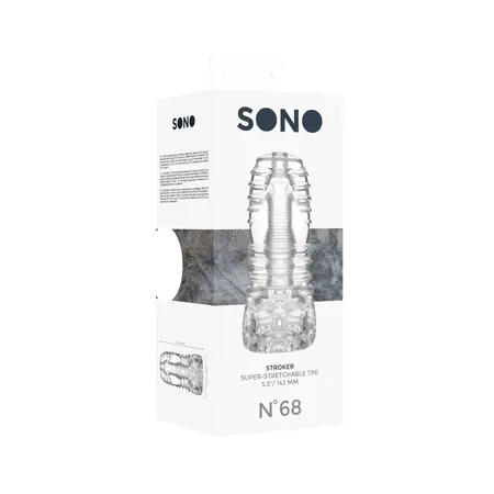 SONO No.68 Teksturirani intimni uređaj, crni, 15cm, rastezljivi TPE