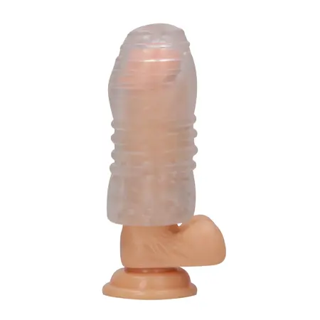 SONO No.68 Teksturirani intimni uređaj, crni, 15cm, rastezljivi TPE