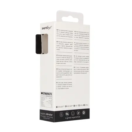 Shots VibraX Extra Long Bullet Vibrator 10-Mode Waterproof Silver