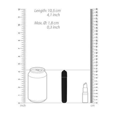 Shots VibraX Extra Long Bullet Vibrator 10-Mode Waterproof Silver