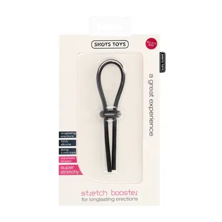 SHOTS Stretch Booster Adjustable Silicone Black Ring System