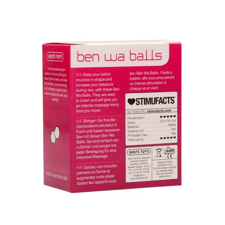 Shots Toys Geisha Ben Wa loptice - set za Kegel vežbe sa tegovima 28g roze
