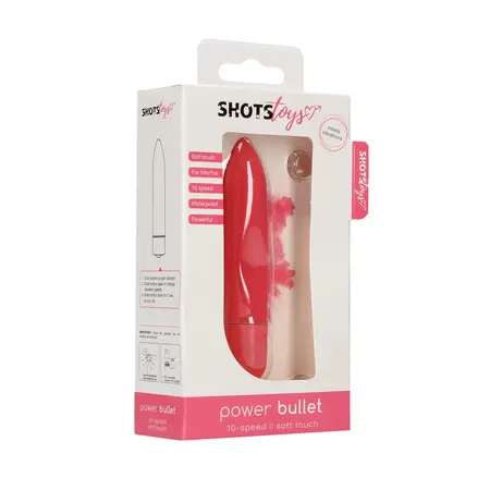 Shots Mini Power Bullet Intimate Massager 10 Modes Waterproof Pink
