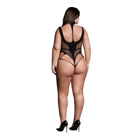 Casmir Cyllene XLVIII plus size bodi sa dolčevicom crni
