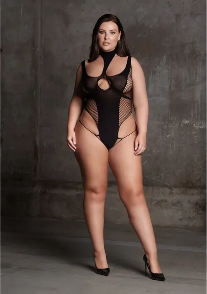 Casmir Cyllene XLVIII plus size bodi sa dolčevicom crni