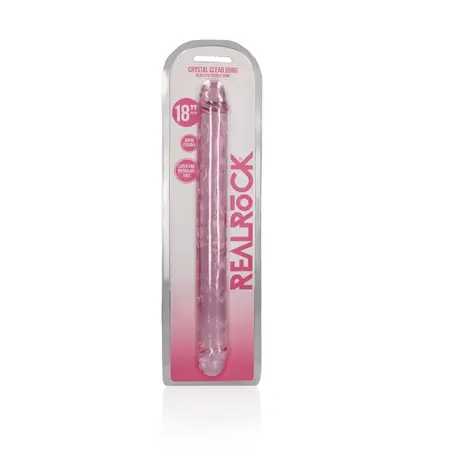 RealRock Crystal Clear Dvostrani Model 45cm - Dizajn Bez Ftalata
