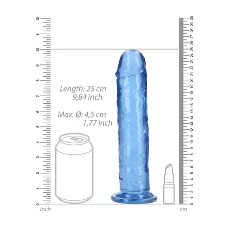 REALROCK Crystal Clear Intimna Mašina 25cm sa Usisnom Bazom Transparentna