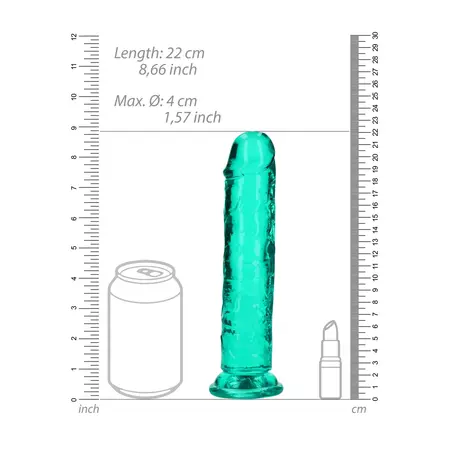 REALROCK Crystal Clear 8-inčni Intimni Model sa Usisnom Čašicom Transparentan