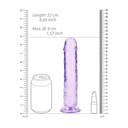 RealRock Crystal Clear Intimni Model 8.7'' sa Usisnom Čašicom Transparentan