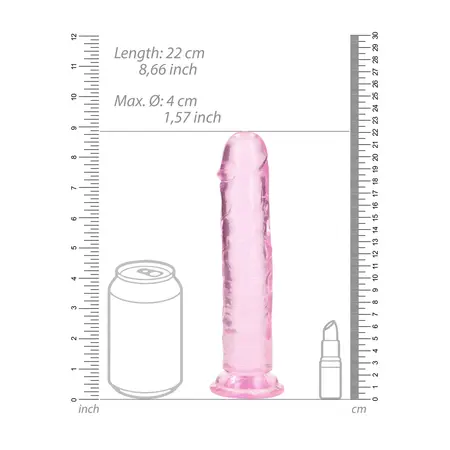 REALROCK Crystal Clear Intimni Model 22 cm sa Usisnom Čašicom Transparentan