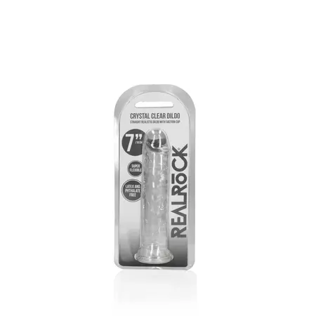 RealRock Crystal Clear 7'' Intimate Model with Suction Base, Transparent