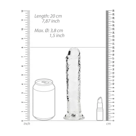 RealRock Crystal Clear 7'' Intimate Model with Suction Base, Transparent