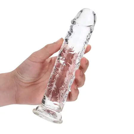 RealRock Crystal Clear 7'' Intimate Model with Suction Base, Transparent