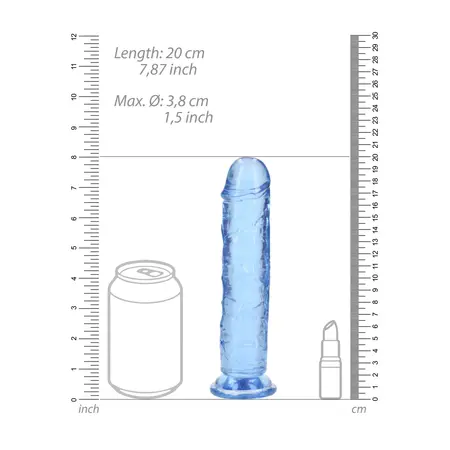 REALROCK Crystal Clear 7.9'' Intimni Model sa Usisnom Bazom Transparentan