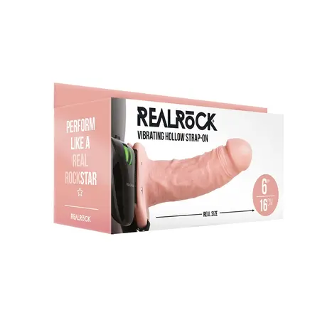 RealRock Vibrantni Šuplji Strap-On 15.5 cm - Podesivi Sistem Udobnosti