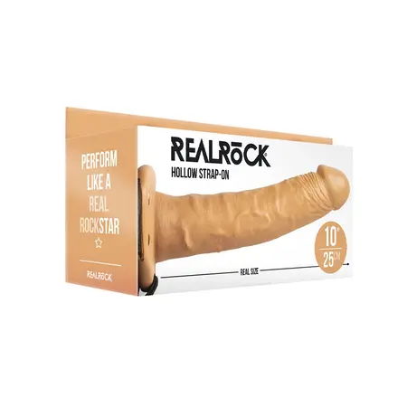 RealRock Šuplji Strap-On Model 10 - Podesivi Sistem, 24.5 cm, Bež