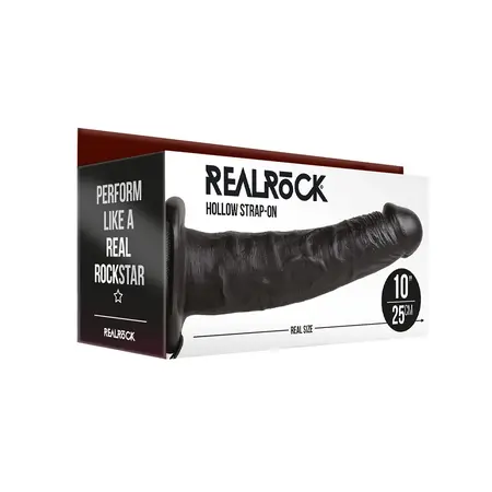 RealRock Šuplji Strap-On Model 10, Podesivi, 24.5 cm, Bež