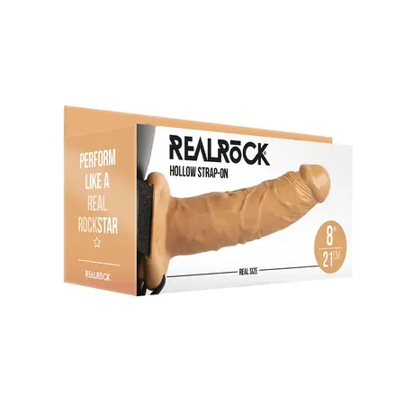 RealRock Hollow Strap-On System 20.5 cm Adjustable Harness Beige