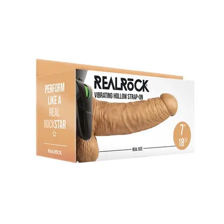 RealRock Vibrantni Šuplji Strap-On 18 cm - Podesivi Sistem Pojasa