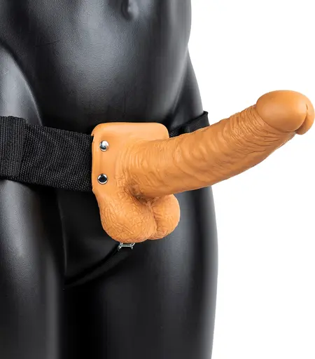 RealRock Hollow Intimate System with Balls 18 cm Adjustable Strap-On