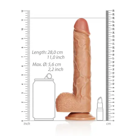 RealRock Model 10 Intimni silikonski sistem sa usisnom bazom 25.5cm Bež