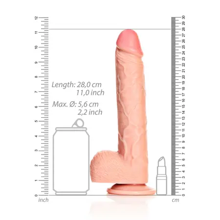 RealRock Silikonski model 10 sa čvrstom usisnom čašicom, intimni uređaj 25.5cm Bež