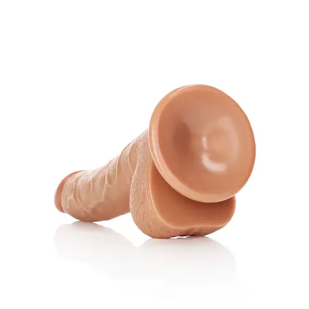 RealRock Zakrivljeni silikonski model sa usisnom čašicom 18 cm Bež