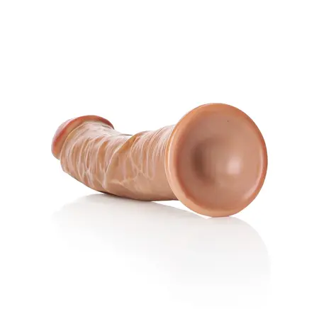 RealRock Zakrivljeni silikonski intimni uređaj 23 cm sa usisnom čašicom Bež