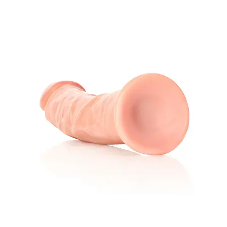 RealRock Zakrivljeni silikonski intimni uređaj sa usisnom čašicom 23 cm Bež