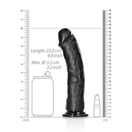 RealRock Zakrivljena silikonska intimna mašina sa usisnom čašicom 23 cm Bež