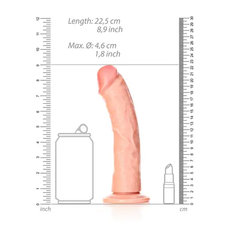 RealRock Zakrivljeni model sa usisnom čašicom 20.5cm - Realistična tekstura, Bež