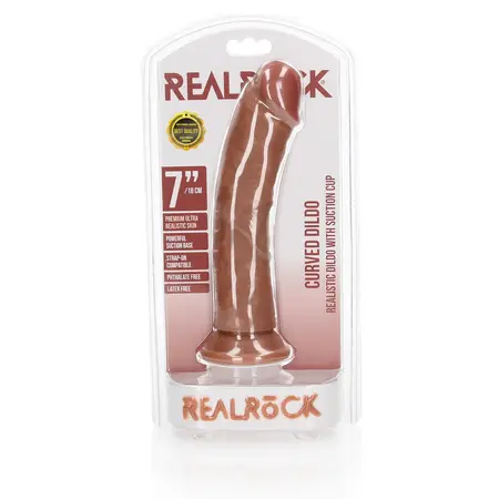 RealRock Curved 18 cm Silicone Model with Suction Cup, Natural Look