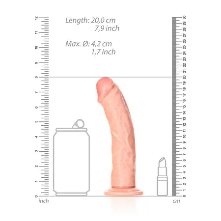 RealRock Zakrivljeni intimni model 18 cm sa usisnom čašicom, Bež