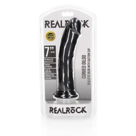 RealRock Zakrivljeni intimni model sa usisnom bazom 18 cm Bež