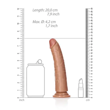 RealRock Slim Model 18 cm Intimate Device with Suction Cup - Beige