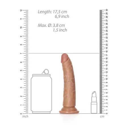 RealRock Slim Model sa Usisnom Čašom 15.5 cm - Prirodna Završna Obrada