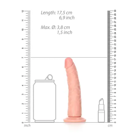 RealRock Slim Model 15.5 cm Intimna Mašina sa Usisnom Čašom - Bež