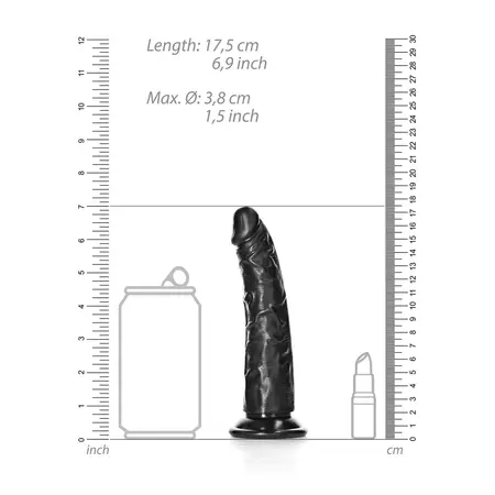 RealRock Slim Anatomical Model 15.5 cm with Suction Base Beige