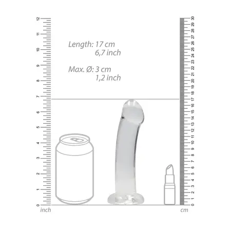 REALROCK Crystal Clear Model 7 - Nerealistični Intimni Uređaj sa Usisnom Čašom 17 cm