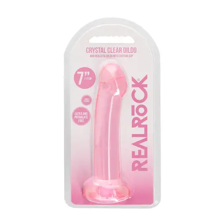 REALROCK Crystal Clear Intimna Mašina 17 cm sa Usisnom Čašom Transparentna