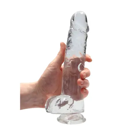 RealRock Crystal Clear Intimni Model sa Usisnom Čašom 25cm Transparentni