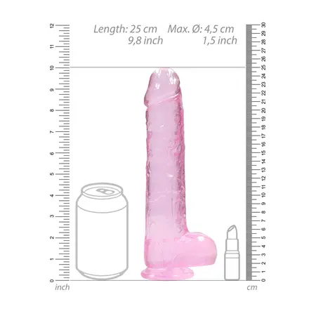 REALROCK Crystal Clear Intimni Model sa Usisnom Čašom 25cm Transparentni